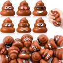 Meooeck 24 Pack Poop Stress Ball Toys Fake Poop Figures 2 Inch Poo Stress Relief Ball Anxiety Relief Fidget Toys for Halloween Prank Hide Seek Bags Party Supplies Gifts Easter Egg Fillers (Brown)