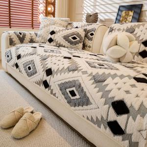 Pet Couch Cover for Dogs, Soft Plush Sofa Cover Washable, Non-Slip Pet-Friendly Sofa Slipcover for Couches and Sofas (Black, 35.5" x 82.5")