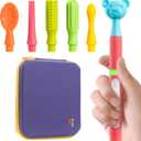 Special Supplies Buzz Buddy Oral Motor Stimulation kit with 6 Soft Textured Interchangeable Heads, Calm Sensory Needs, Support Speech, and Stimulate Self Feeding, Gentle Vibrations (Pink)