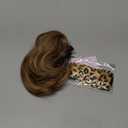 HOOJIH Messy Bun Hair Piece, Claw Clip in Straight Hair Bun 9 Inch Short Ponytail Extension with Bendable Metal Wire Hair Pieces for Women Fake Pony DIY Styles - Medium Brown with Blonde Highlights