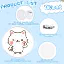 100 Pack Acrylic Button Pins Badge, 35mm/1.38 Inch Clear Pins Buttons Badges Kit, DIY Acrylic Pin Buttons with Blank Round Paper