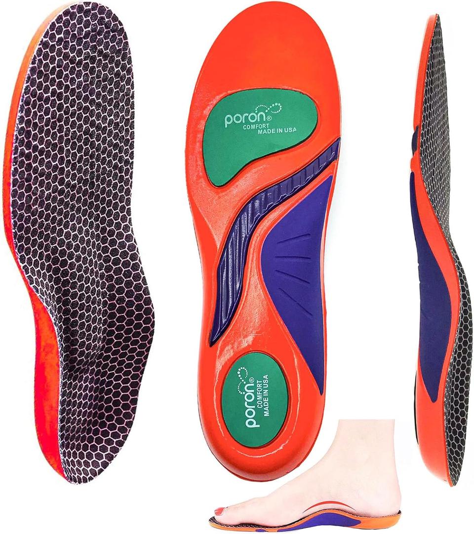 Arch Support Gel Insoles Women Men 7-Times-Shock-Protection 3D-Xpain-Poron Plantar Fasciitis Orthotic Insoles Flat feet Insole Orthopedic Insoles Metatarsalgia Heel Pain Comfort Shoe Inserts (12-13 30CM)