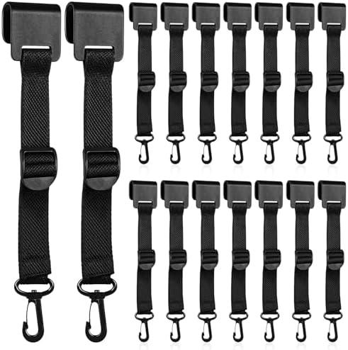 Exclaith 16 Pcs Tent Hanging Clip for Vendor Booth Display, Canopy Hanging Clips for Outdoor Camping to Hang Food, Lanterns, Garbage Bags, Towels, Black