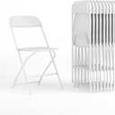 Flash Furniture Hercules Set of 10 Indoor/Outdoor Heavy-Duty Plastic Folding Chairs, Foldable Commercial Stacking Chairs with 650-lb. Static Weight Capacity, White