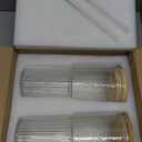 32oz Ribbed Glassware Large Cup, Glass Cups With Lids And Straws,Iced Coffee Cups With Lids,Glasses Drinking Set,Cute Cups,Boba Cup,With Straw Brush,Ideal Gift