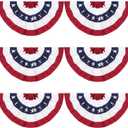 GoosWexmzl 3x6Ft American Pleated Fan Flag,USA Patriotic Half Fan Bunting Flag,Decoration Flags (Set of 6)