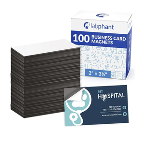 Business Card Magnets Pack of 100 – Customize with Peel and Stick Adhesive Magnet to Create Personalized Magnetic Business Cards as Promotional Items - Essential Large, Mid and Small Business Supplies