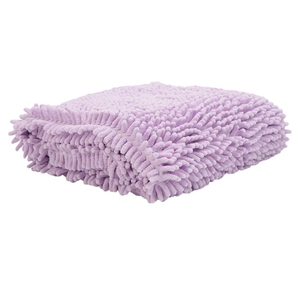 Untra Absorbent Dog Bath Towel Quick Drying Chenille Towels with Hand Pockets Cleaning Dogs and Cats Medium, Purple