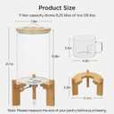 HBlife 18-22 Lbs Glass Rice Dispenser with Wooden Stand Flour and Cereal Container with Glass Measuring Cup Pantry Food Organization Storage Bin with Airtight Bamboo Lid, 11L