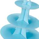 YLDW Cupcake Stand 2Pcs, 3-Tier Cupcake Stand Display, Cardboard Cup Cake Tower Stand, Disposable Dessert Stand for Birthday Tea Party Baby Shower Treat Decorations, Baby Blue