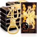 50Pcs 40th Black and Gold Bottle Opener 40 Birthday Party Favors Bottle Openers 40th Anniversaries Souvenirs for Guests Wedding Return Gift Theme Decoration Parties Supplies (40th)