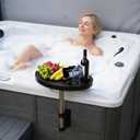Hot Tub Tray Table with Cup Holders & Phone Holder, 360° Rotating Spa Side Table, Adjustable Hot Tub Side Table for Drinks, Snacks & Accessories, Waterproof Spa Tray