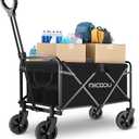 Foldable Wagon Cart with Wheels - 360 Swivel Wheels Grocery Cart on Wheels, Collapsible Wagons Carts Foldable for Gardening, Market, Travel