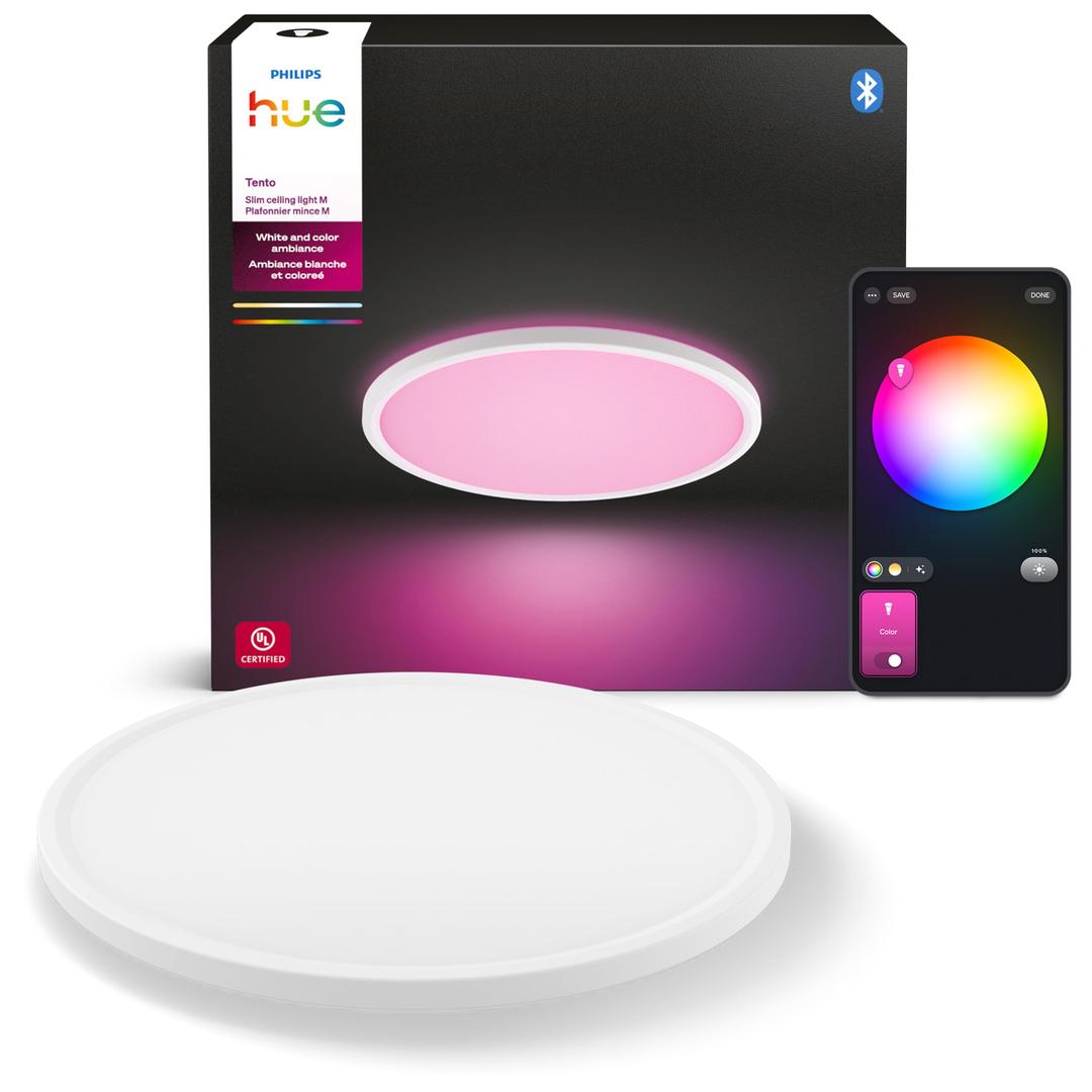 Philips Hue Tento Round Ceiling Panel Light, 16.6” Diameter, 3100 Lumen