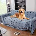 Boho Anti-Slip Couch Cover Soft Pet-Friendly Sofa Cover for Dog Chenille Couch Cover Multi-use Furniture Protector Cover Washable (XGDD-Blue, 71"*102")