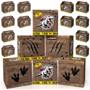 18 Pcs Dinosaur Birthday Decorations, Two Sizes of Dinosaur Party Decoration Boxes, Perfect as Party Favors to Add Jurassic Park Vibes and Fun to Your Celebration