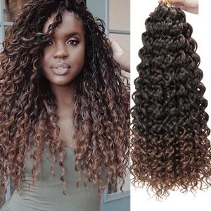 8 Packs Curly Crochet Hair GoGo Curl Crochet hair for Women Natural Black Deep Wave Braiding hair, Synthetic Bohemian Crochet Braid Water Wave Crochet hair Extensions