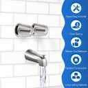 Enhon Shower Knobs 2 Piece Replacement, Compatible with Pfister Verve Tub Shower Handle Replacement, 2 Faucet Handle Trim Kit for 5-1/2 inch High, 12 Tooth Broach Stem Cartridge(Brushed Nickel)