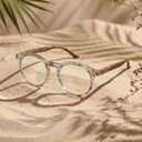 2SeeLife Large Round TR-90 Reading Glasses for Men & Women Medium-Large Fit, Durable, Spring Hinges, Blue Light Readers, Aqua Blue, +1.25