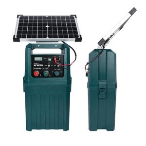 D1200S 24/7 Solar Fence Charger, 1.1Joule Portable Solar Fence Energizer with Adjustable Multi-Modes & Power Levels, 80 Acres/ 25 Miles Electric Fence Charger Ideal for Livestock