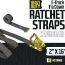 E Track Ratchet Straps Cargo Tie-Downs, (Pack of 20) 2 x 16 Heavy Duty Grey Tie-Down Rachet Straps, Strong Ratchet Strap, E Track Spring Fittings, Tie Down Motorcycle