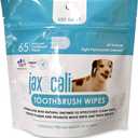 JAX & CALI Pet Toothbrush Wipes, All Natural Textured Dental Wipes, Holistic Pet Oral Care, Cruelty Free, Natural Enzymes Reduce Plaque and Inflammation, Keeps Teeth Clean, For Dogs And Cats, 65 Count