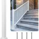 Otoolling Aluminum Railing Deck Post Kit 3" x 3" x 39" Include 1 Pcs Porch Deck Railing Fence Post Handrail 1 Pc Expansion Screws Made with Heavy Duty Powder Coated, Rust-proof, Fit 36" Height(White)