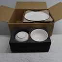 Plates and Bowls Sets - 16 Pieces Ceramic Dinnerware Sets for 4, Embossed White Dish Set Porcelain Kitchen Dishware Sets Dishwasher & Microwave Safe (Multiple Patterns)