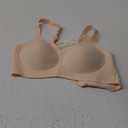 Vertvie Womens Seamless Bra No Underwire Comfort Push Up Bras Buttery Soft Wireless Bralette Full Coverage Sport Everyday Bra (Medium, Jacquard Nude)