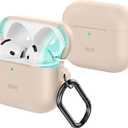 ESR for AirPods 4 Case, Compatible with Apple AirPods 4 Case (2024) (USB-C), Magnetic Lid, Full Drop Protection Cover with Carabiner, Cloud Series, Desert Titanium