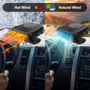 Car Heater, 200W 12V Portable Windshield Defogger and Defroster2 in 1 Modes Fast Heating &Cooling Fanswith Cigarette Lighter Plug 360 Degree Rotary Base (Black)