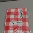 Smiry Rectangle Picnic Table Cloth, Elastic Waterproof Fitted Vinyl Tablecloths, Flannel Backed Buffalo Plaid Table Covers for Dining, Camping, Outdoor (White and Red, 30" x 72")