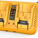 DCB102 20V Dual Port Fast Charger for Dewalt, Replacement Charger Compatible with Dewalt 12V-20V Batteries, with USB & Type-C Charging Ports