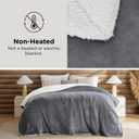 Bedsure GentleSoft Sherpa Fleece Twin Blanket for Couch, Non-Heated, Thick and Warm Throw for Women and Men, Soft Fuzzy Plush Blanket for Winter, Grey, 60x80 Inches