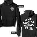 Anti Social Moms Club White Logo (Front + Back) Pullover Hoodie XL