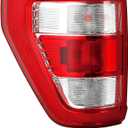 Halogen Pickup Tail Light Compatible With 2021-2023 Ford F150 XL XLT Pickup Taillight Rear Brake Lamp Signal Assembly w/o Blind Spot with Bulbs and Harnesses Left Driver Side ML3Z13405F
