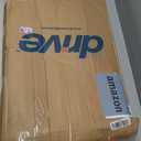 Drive Medical Overbed Table with Wheels - Secure Height Adjustment for Comfort - Non Tilt Surface - Smooth Rolling Design - Home & Hospital Use - Woodgrain Laminate Top - Silver Vein