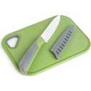 Culinary Elements Cutting Board and Pairing Knife Set Knife:8in Board:8in x6in Green
