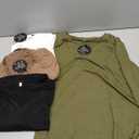 Huukeay 4 Pack Women's V Neck Long Sleeve T Shirts Basic Tops Casual Fall Loose Fit Blouse Tee Clothes Fashionable Outfits (Medium, Army Green, Coffee, White, Black)