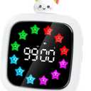Yunbaoit Digital Visual Timer for Kids, Rechargeable 99-Minute Silent Countdown Timer with 19 Ringtones, 9 Optional DIY Color Star Display, Time Management Tool with Pause Function (Rainbow)