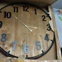 Vantic Farmhouse 30 Inch Extra Large Decorative Wall Clock with Metal Circlee, Oversized Wood Wall Clock with Large Arabic Numeral for Living Room, Bedrooms and Offices, Silent and Battery Operated