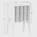 ,TUTOTAK Record Player Stand, Record Storage Table, End Table with Vinyl Holder Display Shelf, Side Table, Turntable Stand, Nightstand ,White