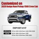 Aierxuan Dodge Ram Back Seat Covers Waterproof Leather Custom Fit 2009-2026 1500, 2010-2026 2500/3500 Crew Quad Regular Cab Pickup Cushions Compatible with Split Bench 40/60(Rear Seat/Black)