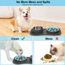 Anipaw Slow Feeder Dog Bowls 3 in 1 Stainless Steel Food and Water Bowls with Non-Spill and Skid Silicone Mat to Slow Down Eating for Large Medium Small Breed Size Dogs and Cats