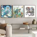 2 x JJBSWYMT 6 Pack Special Shape Diamond Painting Kits for Adults Beginners, 5D Animals Diamond Art Kits,DIY Diamond Dots with Diamond Gem Art and Crafts, Home Wall Decor 12 x12 Inch (YX-01-1)