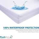 PlushDeluxe Full Size Premium Mattress Encasement - Zippered Waterproof, Bedbug Proof Design, 6-Sided Protection - Hypoallergenic Cotton Terry Fabric [9-12"] Depth