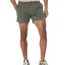 Amazon Essentials Men's Slim-Fit 5" Comfort Stretch Chino Shorts, Dark Green, 42