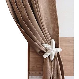 The Metal Magician Metal Nautical Starfish Curtain Holdback & Curtain Holder for Home, Bedroom & Office (Starfish Set of 2)