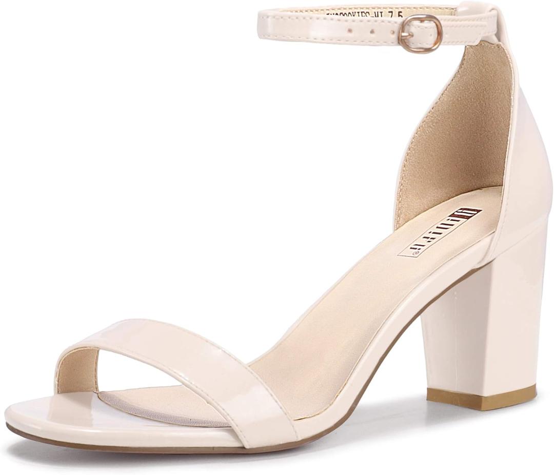 IDIFU Women's 3 Inch Heel Sandals for Women (7, Beige)