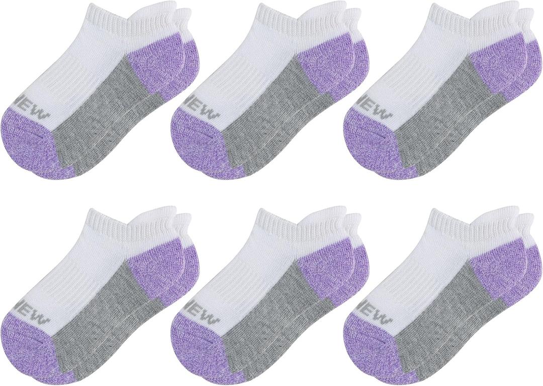 Sunew Baby and Toddler Socks, Boys Girls Cushioned Athletic Ankle/Low Cut Socks 6-Pair